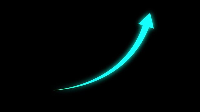 Abstract arrow business graph icon animation black background Motion graphics..