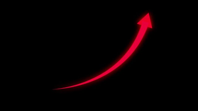 Abstract arrow business graph icon animation black background Motion graphics..