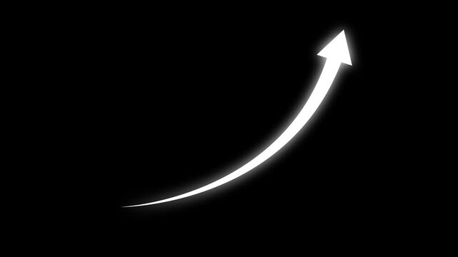 Abstract arrow business graph icon animation black background Motion graphics..