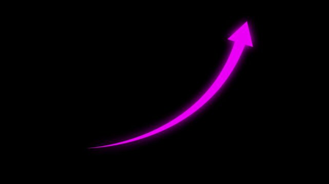 Abstract arrow business graph icon animation black background Motion graphics..