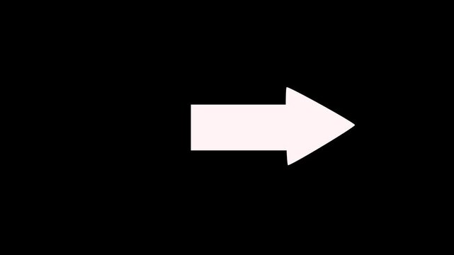 Arrow icon animation on black background. Motion graphics of concept. animation