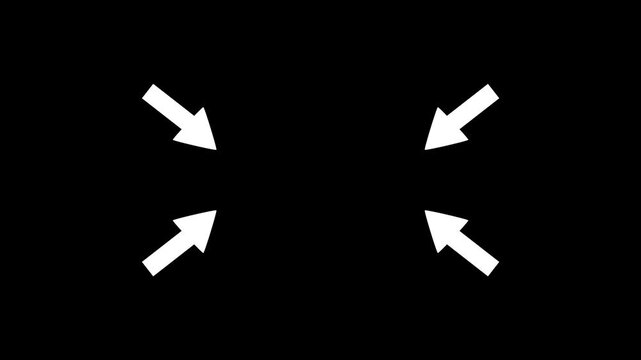 arrow pointing center with alpha channel. Animation of the pointer in the video. Motion graphics of concept. animation