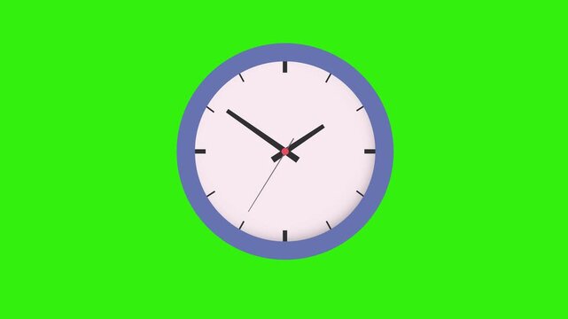 looping animated video on a green screen, a clock spinning counterclockwise quickly, marking time travel
