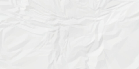 Fototapeta premium Crumpled paper background. White wrinkled paper texture evenly crumpled soft surface poster. Old paper background ripple soft white pattern wave crumple. Crushed and creased soft paper. 
