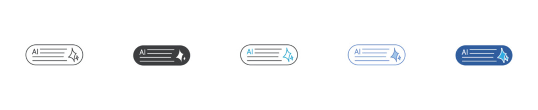 Smart Promt Icon for Automation, Artificial Intelligence and Advanced Workflow Integration SaaS Dashboard multiple style set icon