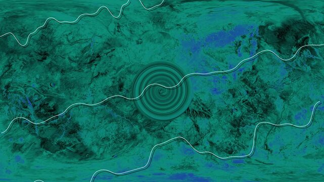 Abstract pattern backdrop flows soft turquoise current fields inside spiral borders. Artistic presentation modules incorporate an abstract pattern backdrop loop sequence layer.