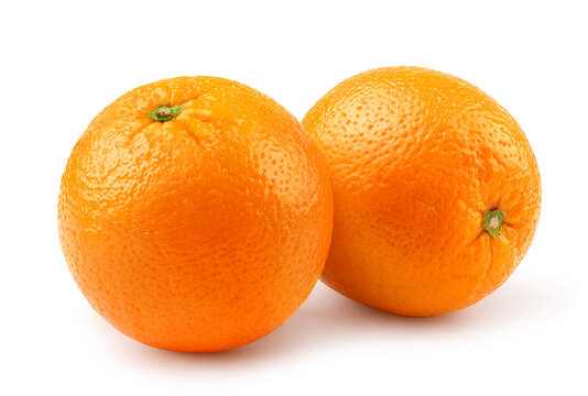Two oranges isolated on white background.