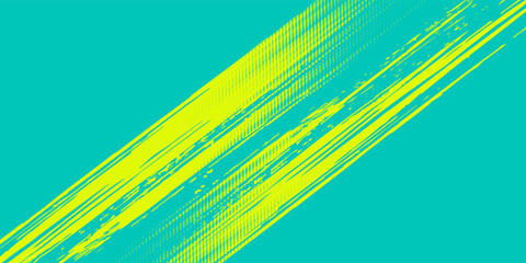 Neon green yellow background with grunge texture brush strokes. Squiggle bold smears template. Grainy bold bright brush strokes. Punk neon vector texture background. Backdrop street art design. © Samsul