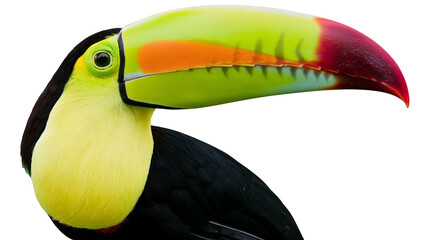 Vibrant toucan with large colorful beak, isolated on transparent background © Lukas