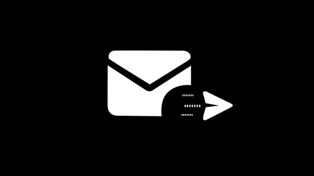 Animated email send with paper plane motion for digital communication and marketing message animation
