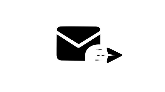 Animated email send with paper plane motion for digital communication and marketing animation