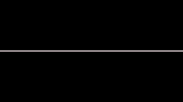 Minimalist white line transition animation on solid black background, for motion animation, alpha channel
