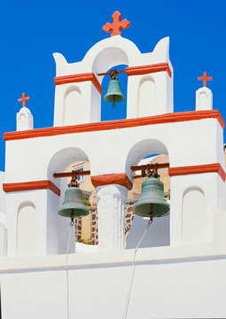 Orthodox church, Oia, Thira, Santorini, Cyclades Islands, Greece
