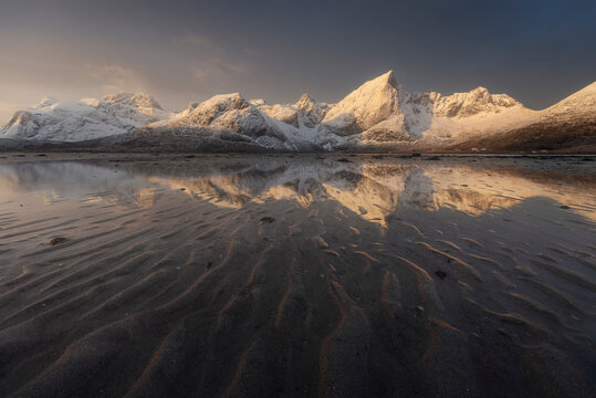 Coastal landscape, Lofoten Islands, Nordland, Norway.
