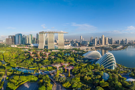 Marina Bay Sands Hotel & The Cloud forest at Gardens by the Bay, Singapore