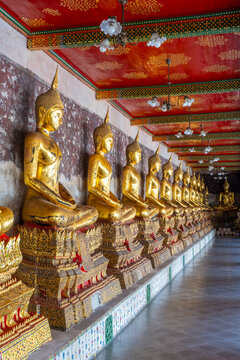Buddha statues, Wat Suthat, Phra Nakhon District, Bangkok, Thailand