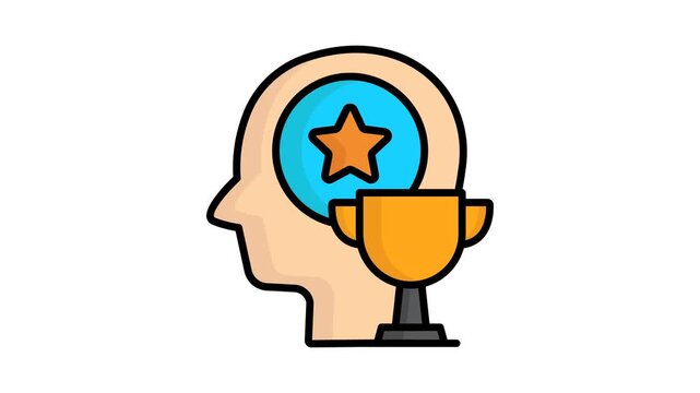 Talent icon animation. Animation related to winner, target. Suitable for user interface, provide visual feedback and more. Alpha channel, transparent background