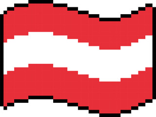 Fototapeta premium Pixel art Austria country flag icon for game UI