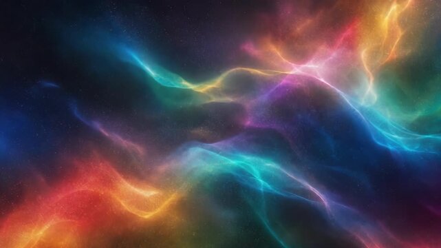 Vibrant multicolored abstract cosmic nebula with swirling light patterns