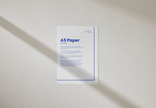 Mockup Of Customizable A5 Paper