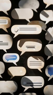 Floating Speech Bubbles Pattern Representing Digital Communication and Social Networking Concept