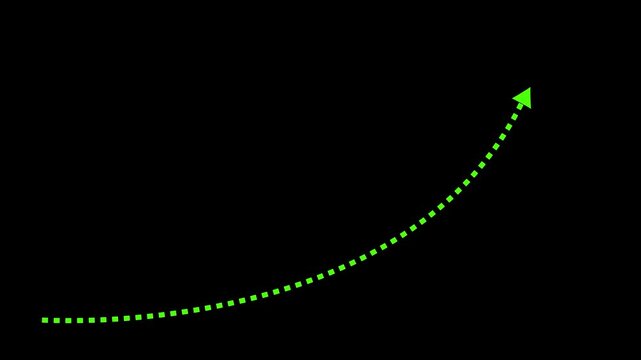 green Dotted arrows animation on transparent background, dotted arrows on channel, Dotted arrow animation, Dotted animated arrow.4k video...