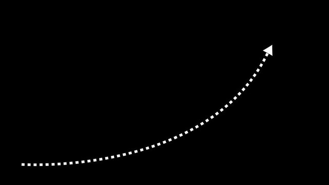 white Dotted arrows animation on transparent background, dotted arrows on channel, Dotted arrow animation, Dotted animated arrow.4k video...