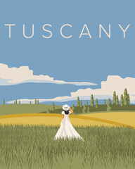 Obraz premium Tuscany Italy cover, travel poster, banner, postcard