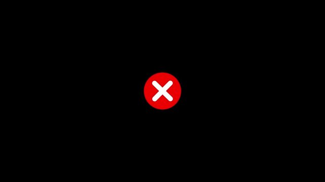White cross mark icon on red circle background, symbol for failure, wrong and error sign verification.