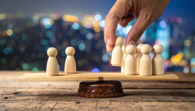 Balance tilts with unequal weight, radiating resilience, clarity, and disparity; a vivid emblem of inequality, power, and transformation within society.