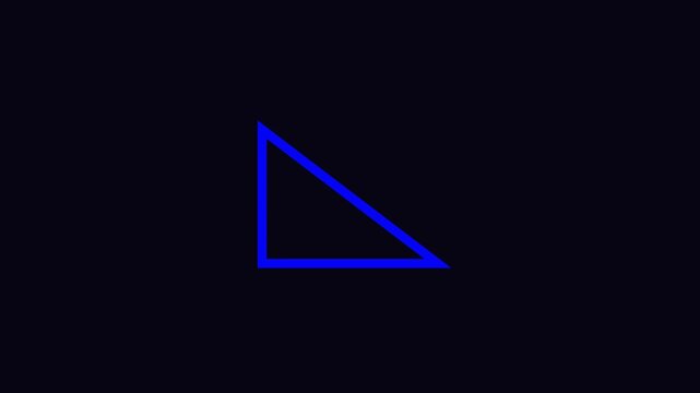 Right-Angled Triangle Drawing Animation with 90-Degree Angle Marker and Height Label on Transparent Background