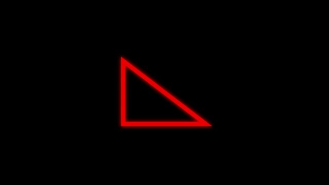 Right-Angled Triangle Drawing Animation with 90-Degree Angle Marker and Height Label on Transparent Background