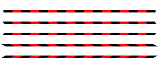 Obraz premium Black and red warning hazard stripe slanted line border frame collection
