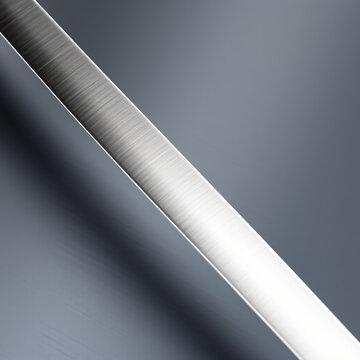 flawless curved metal surface abstract metallic composition brushed steel katana texture highly distinct wavy hamon temper line soft diffused gradient reflection sleek and deadly minimalism