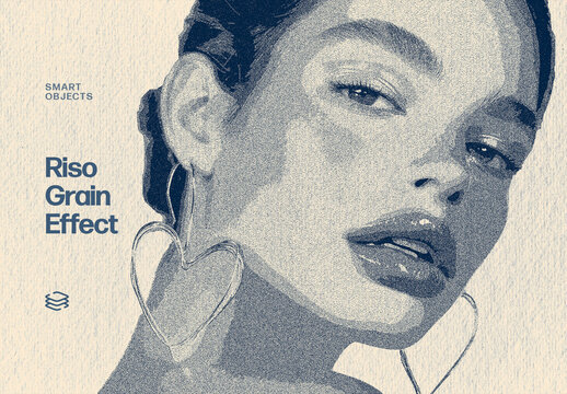 Riso Grain Photo Effect For Poster And Social Media Design