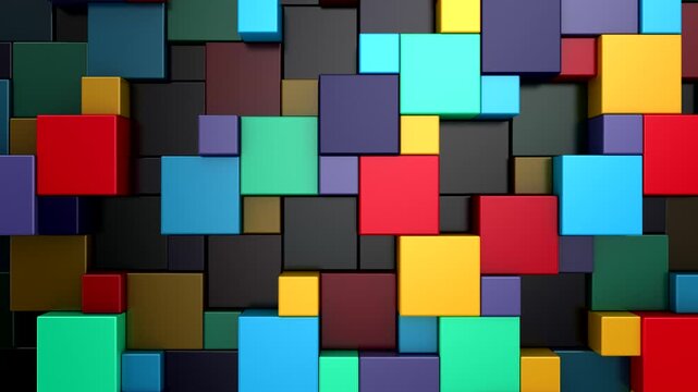 Background of Cubes. Abstract motion, loop, 3d rendering, 4k resolution
