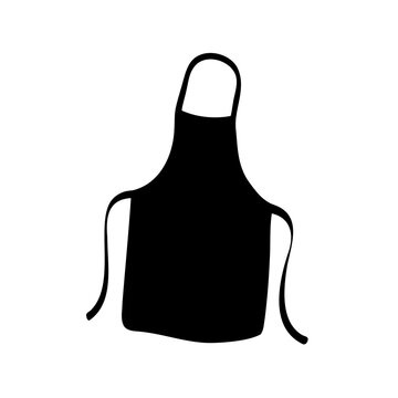 Simple black apron icon design - Minimalist vector icon of a black apron with attached straps, ready for use in graphic design projects.