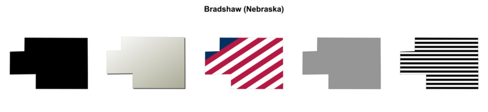 Bradshaw (Nebraska) blank outline map set
