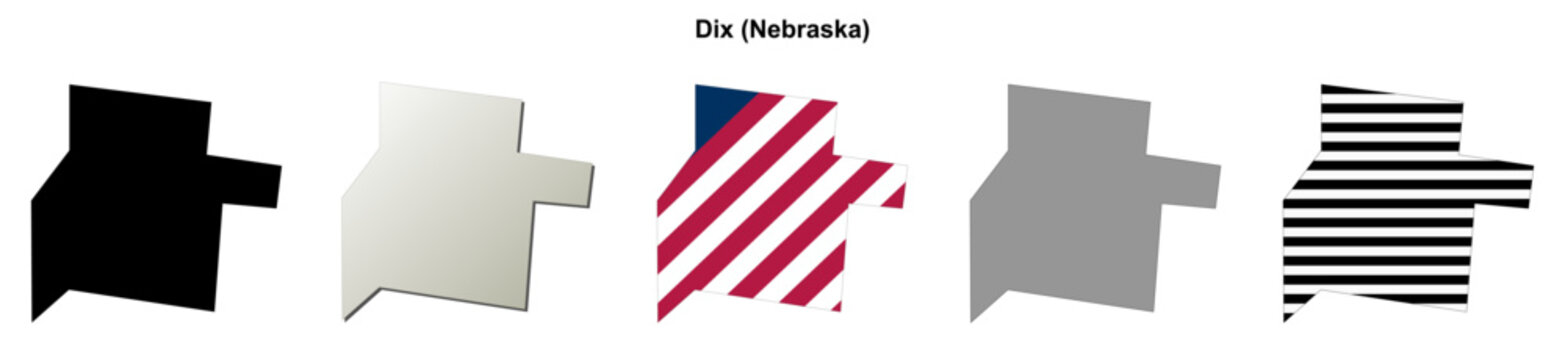 Dix (Nebraska) blank outline map set