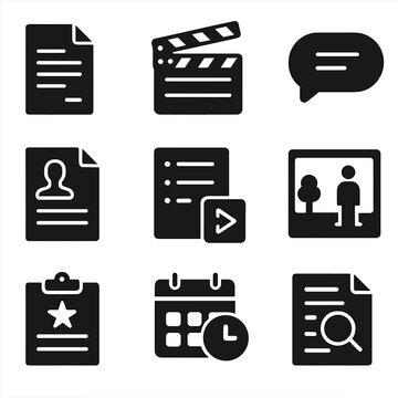 Character writing notes scene outline vector dialogue movie script icons icon plot