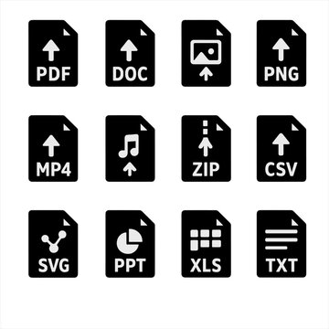 File audio type presentation pdf vector ppt icon document data csv