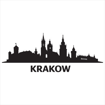 Silhouette of krakow&rsquo;s iconic wawel castle skyline