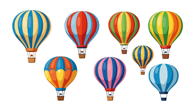 colorful hot air balloons vector