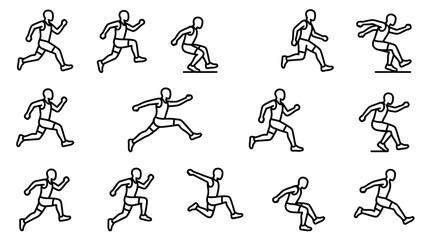 Fototapeta premium stick figures running in different poses 1.