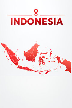 Indonesia Political Map with Provincial Boundaries Premium 3D Vector Illustration
