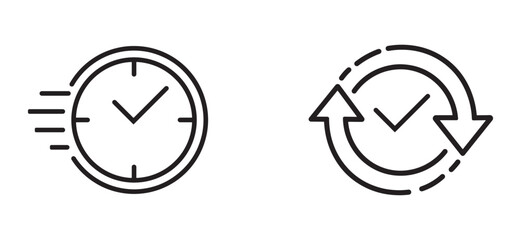 Fototapeta premium Clock icons with speed and repeat symbols