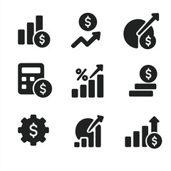 Fototapeta premium Icon index revenue vector assets financial profitability return net icons equity income