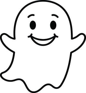 Snapchat ghost logo line art illustration