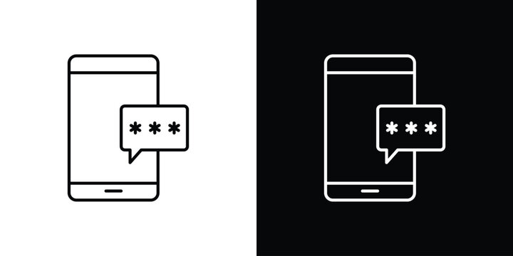 Otp sms icon line clipart series. EPS10