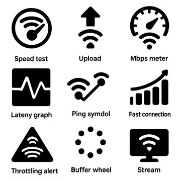 Wi mbps vector symbol wheel speed latency activity fi icon download stream